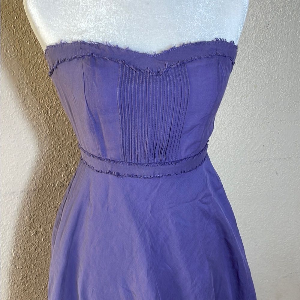 J. Crew Strapless Purple Chiffon A-Line Dress - Picture 2 of 8